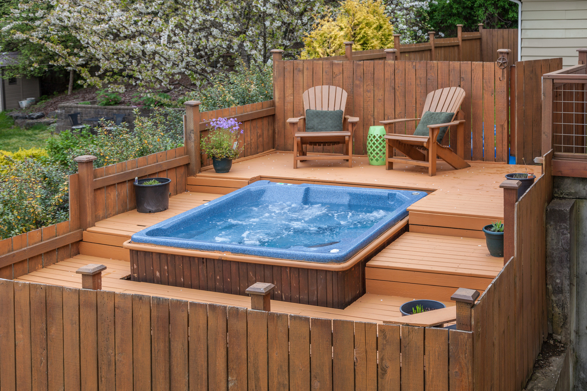 Backyard Hot Tub
 Installing an Outdoor Hot Tub Considerations