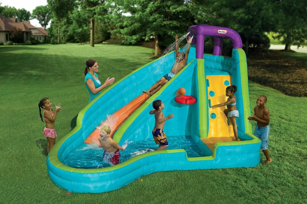 Backyard Kid Pool
 Inflatable Water Pool Slide Outdoor Kids Basketball Hoop