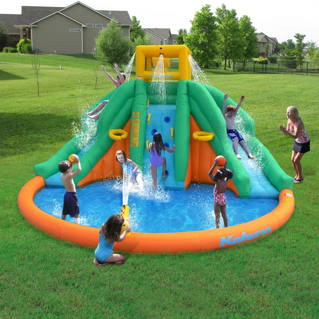 Backyard Kid Pool
 Magic Time Twin Peaks Kids Inflatable Splash Pool Backyard