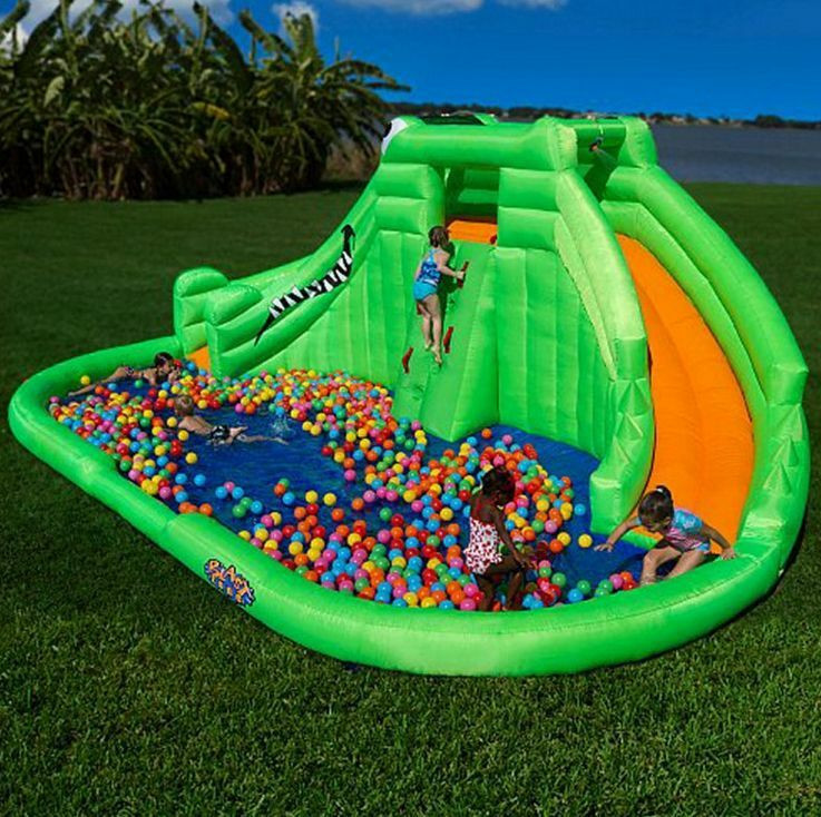 Backyard Kid Pool
 Outdoor Backyard Inflatable Water Park Kids Wet Pool Slide