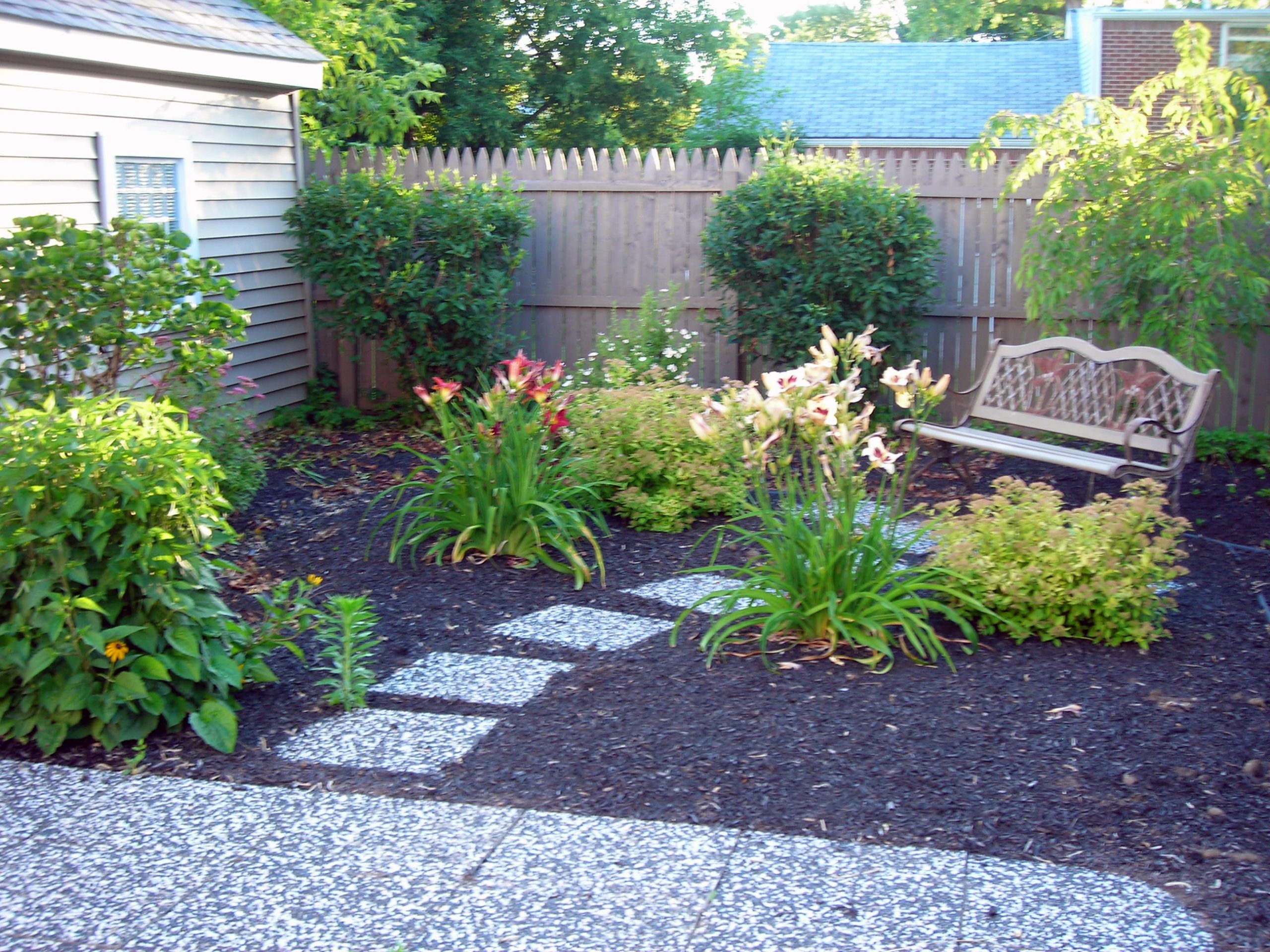 Backyard Landscaping Ideas No Grass
 no grass back 1