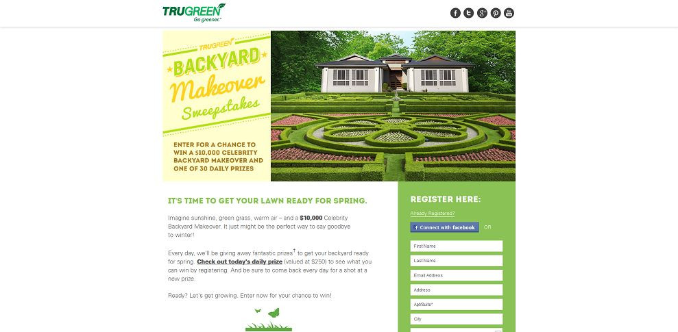 Backyard Makeover Sweepstakes
 TruGreen Backyard Makeover Sweepstakes