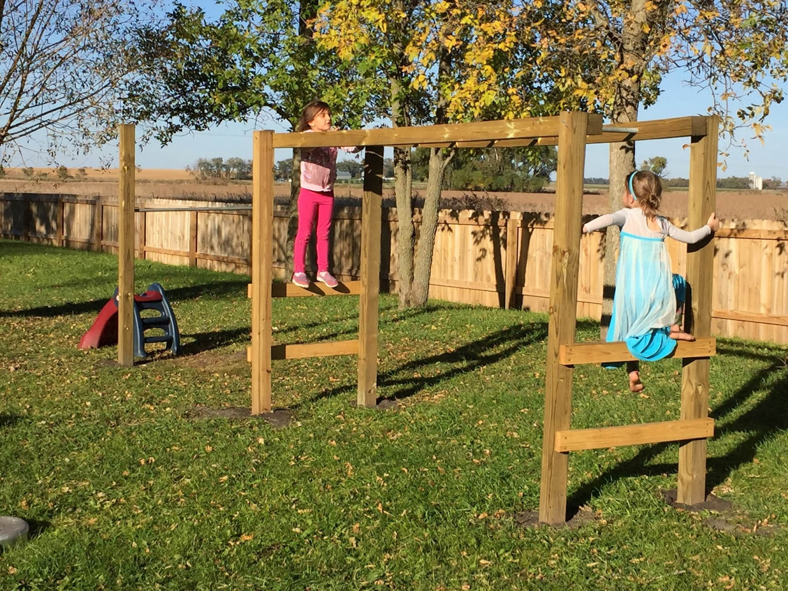 Backyard Monkey Bars
 The Dabbling Crafter DIY Monkey Bars