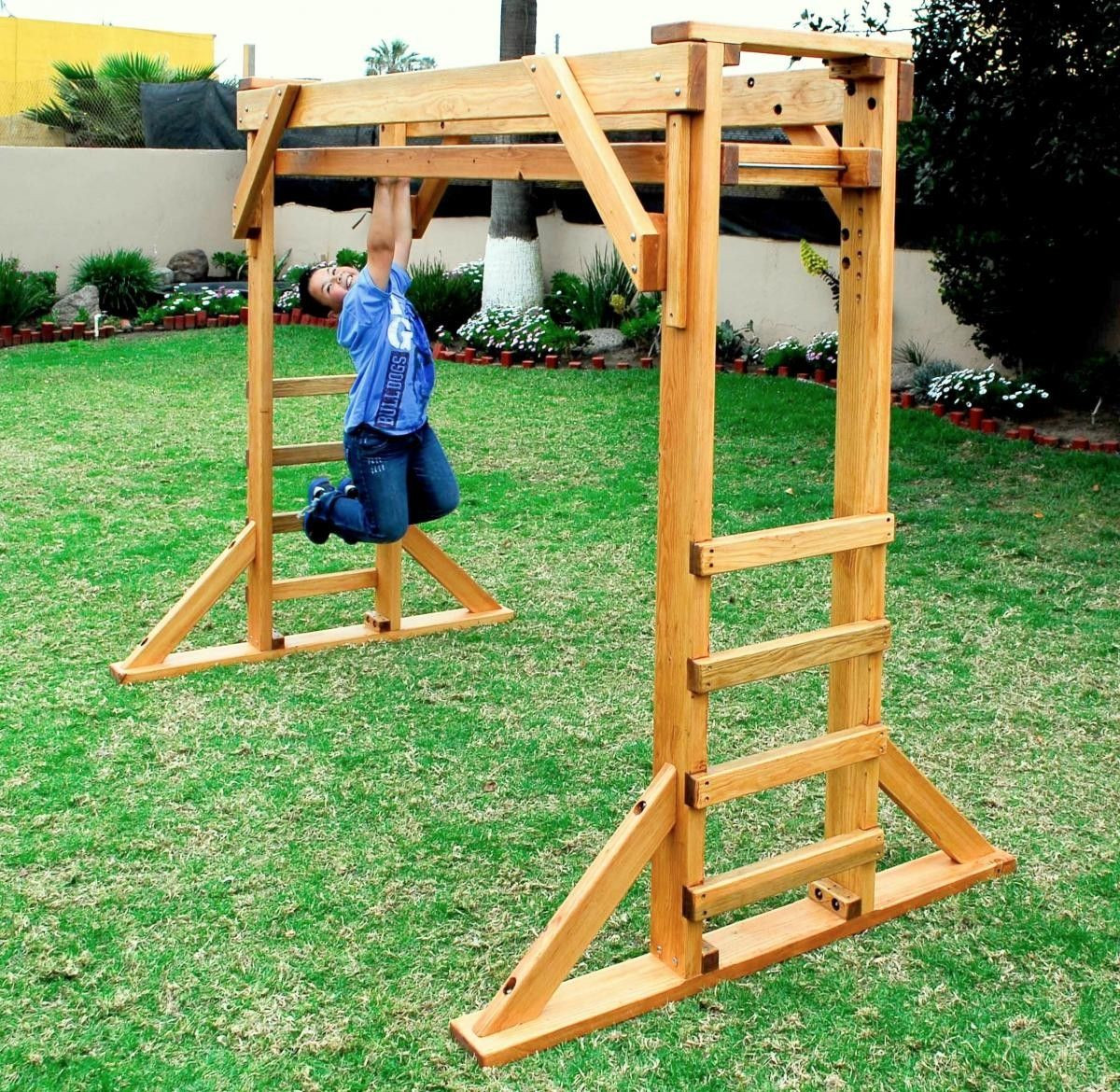 Backyard Monkey Bars
 Sheldon s Monkey Bar Set Forever Redwood