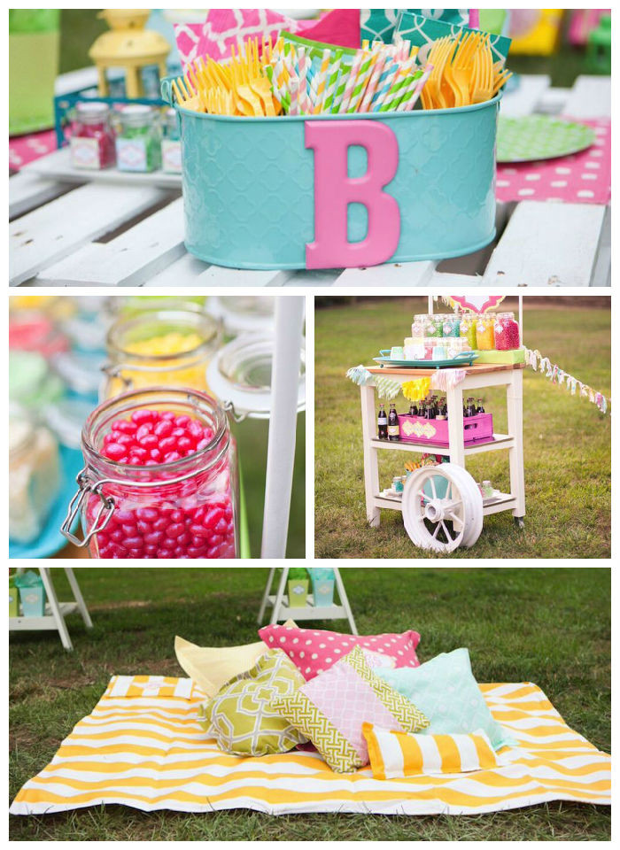 Backyard Movie Night Party Ideas
 Kara s Party Ideas Pastel Outdoor Movie Night