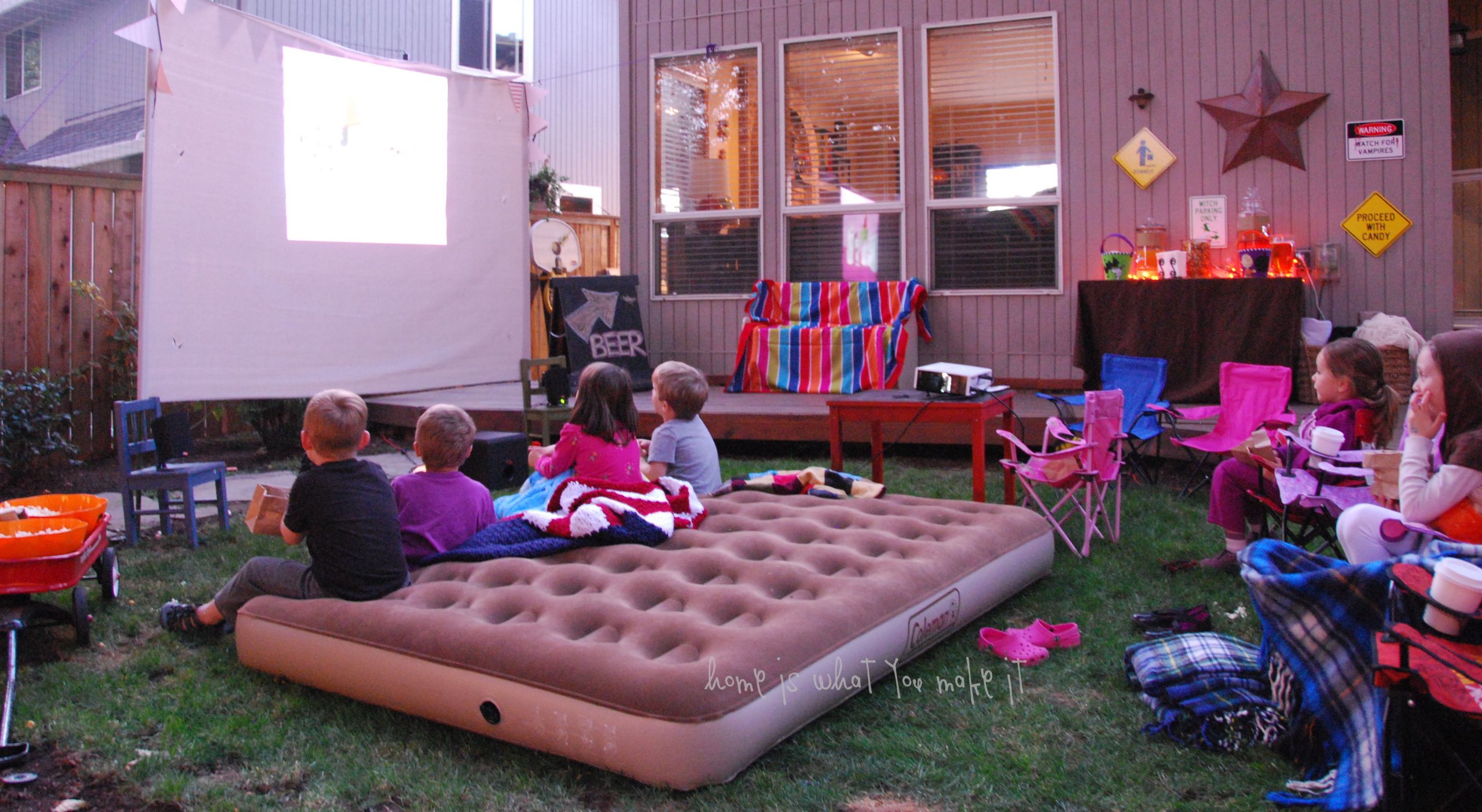 Backyard Movie Night Party Ideas
 fall backyard movie night – home is what you make it