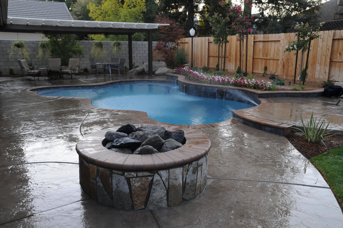 Backyard Paradise Pool
 Patios BBQ Island Firepit Backyard Options Backyard