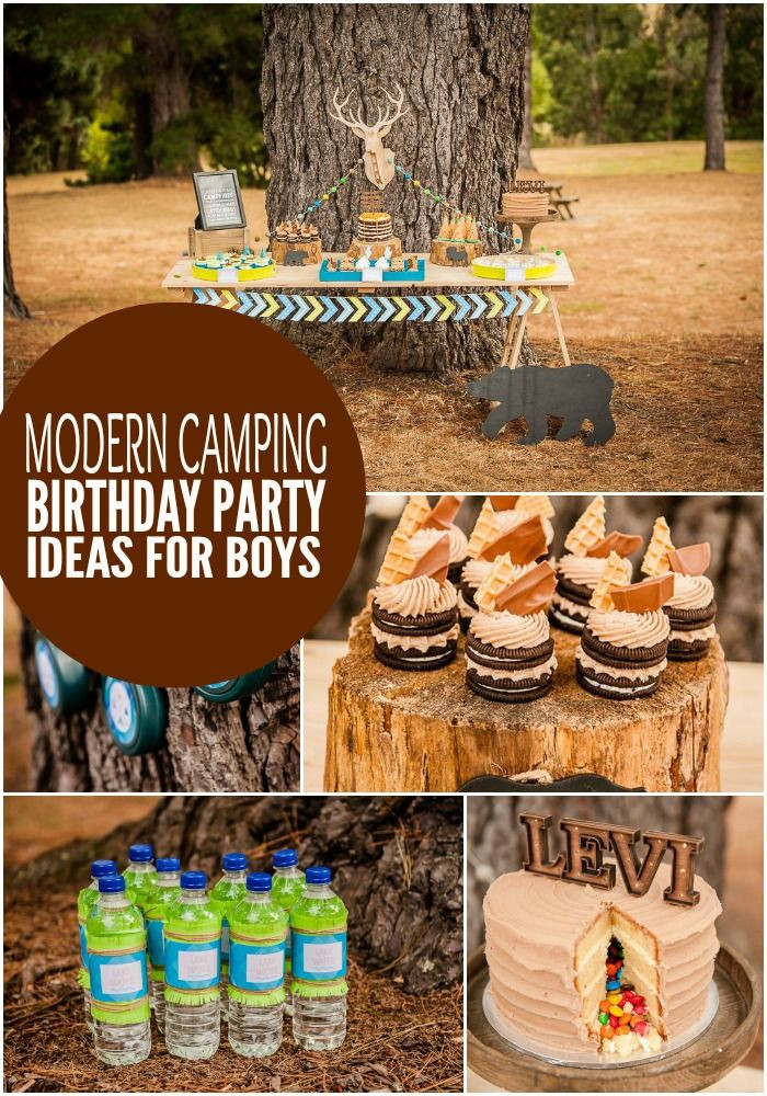 Backyard Party Ideas For Boys
 Boy s Modern Camping Birthday Party