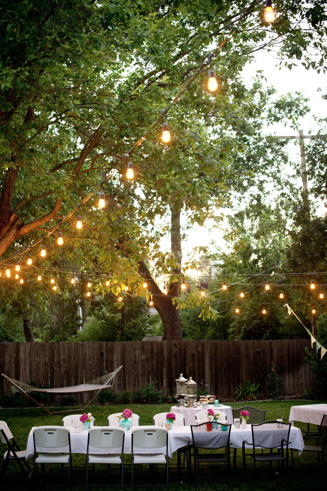 Backyard Party Ideas Lighting
 Domestic Fashionista Backyard Birthday Fun Pink