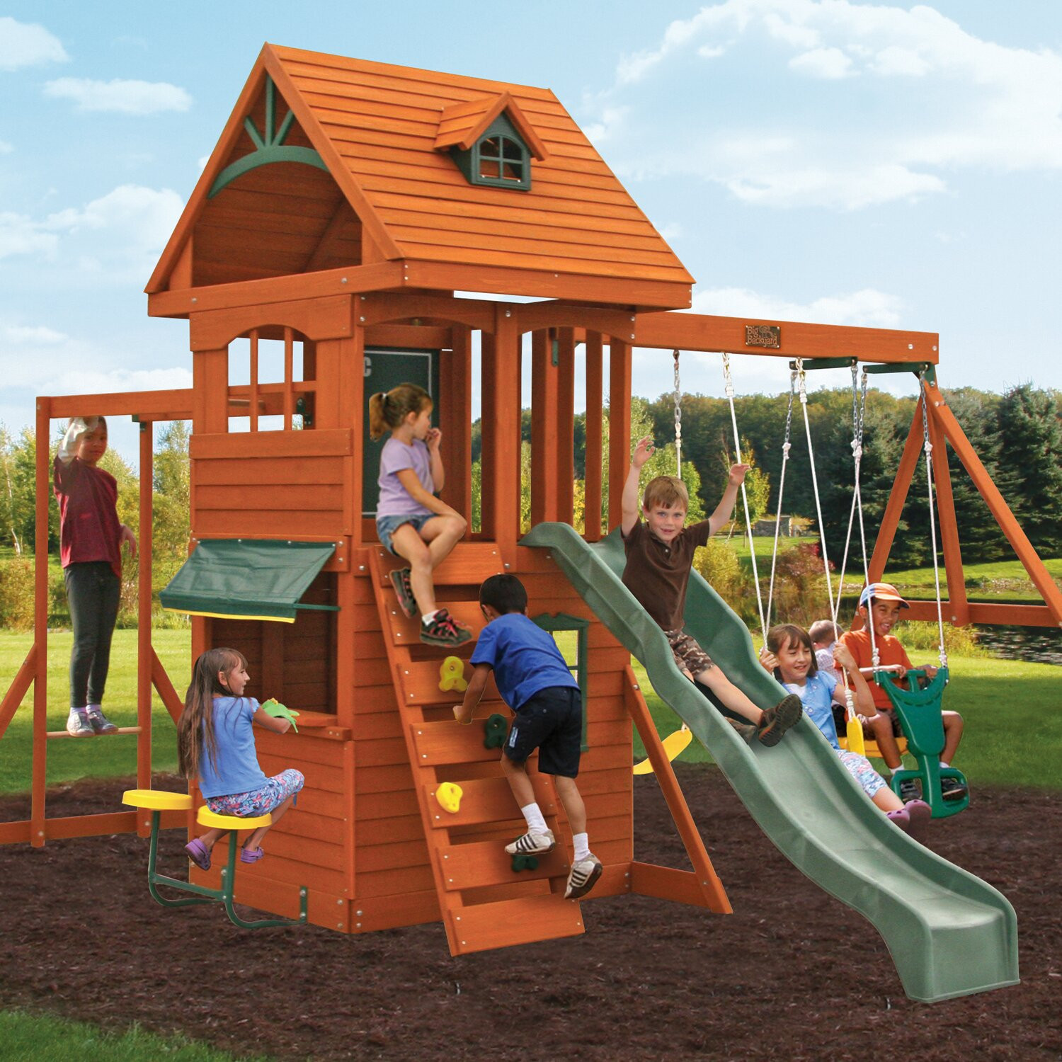 Backyard Playground Set
 Big Backyard Ridgeview Deluxe Clubhouse Wooden Swing Set