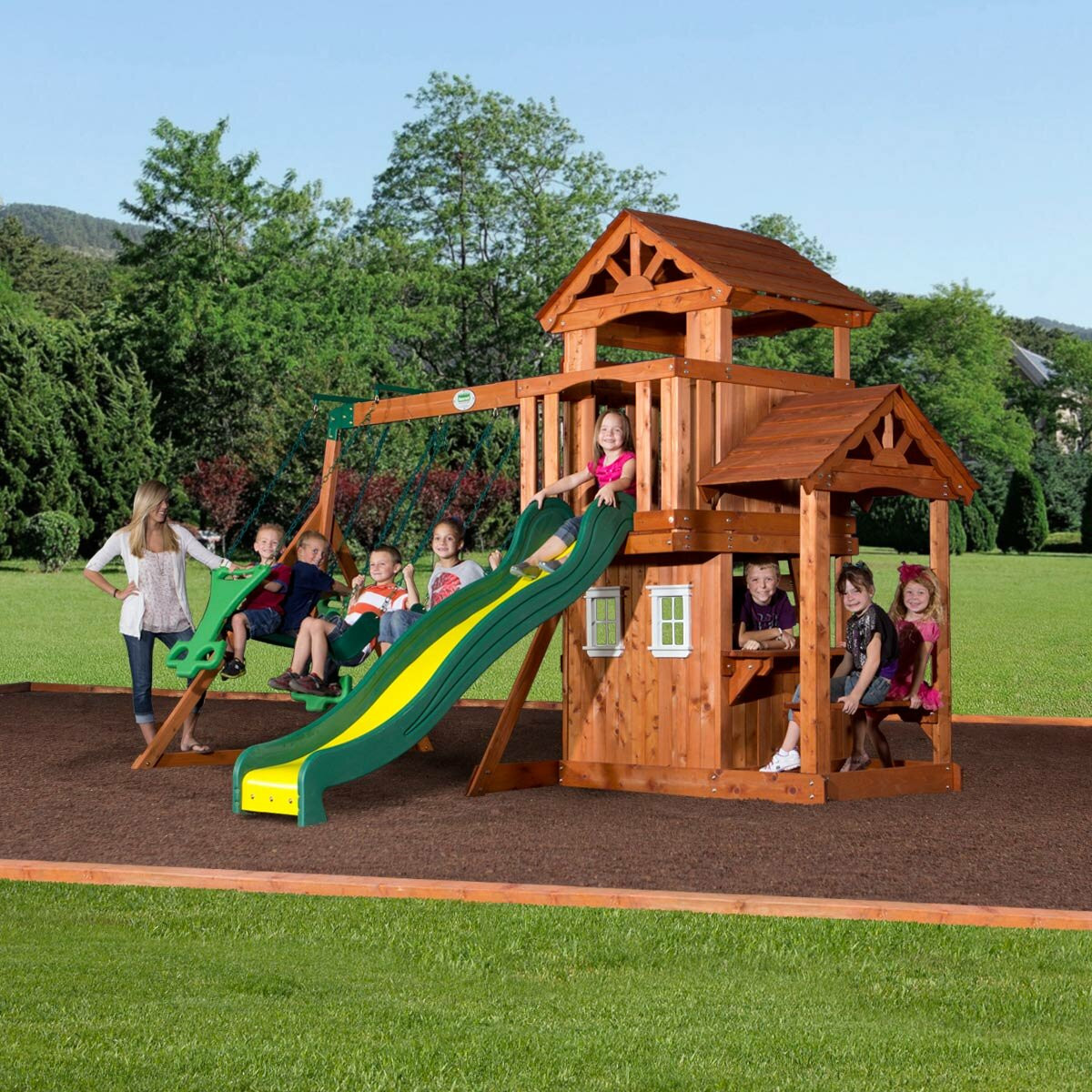 Backyard Playground Set
 Backyard Discovery Tanglewood All Cedar Swing Set