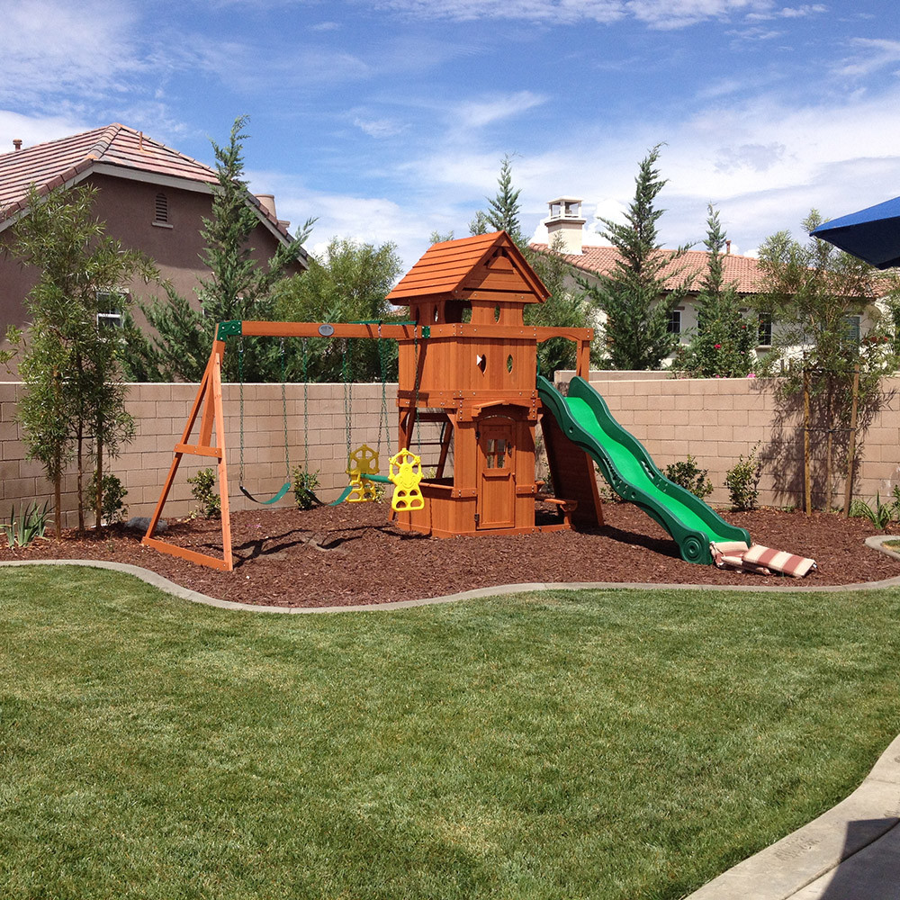 Backyard Playground Set
 Landscaping Underneath Swing Sets