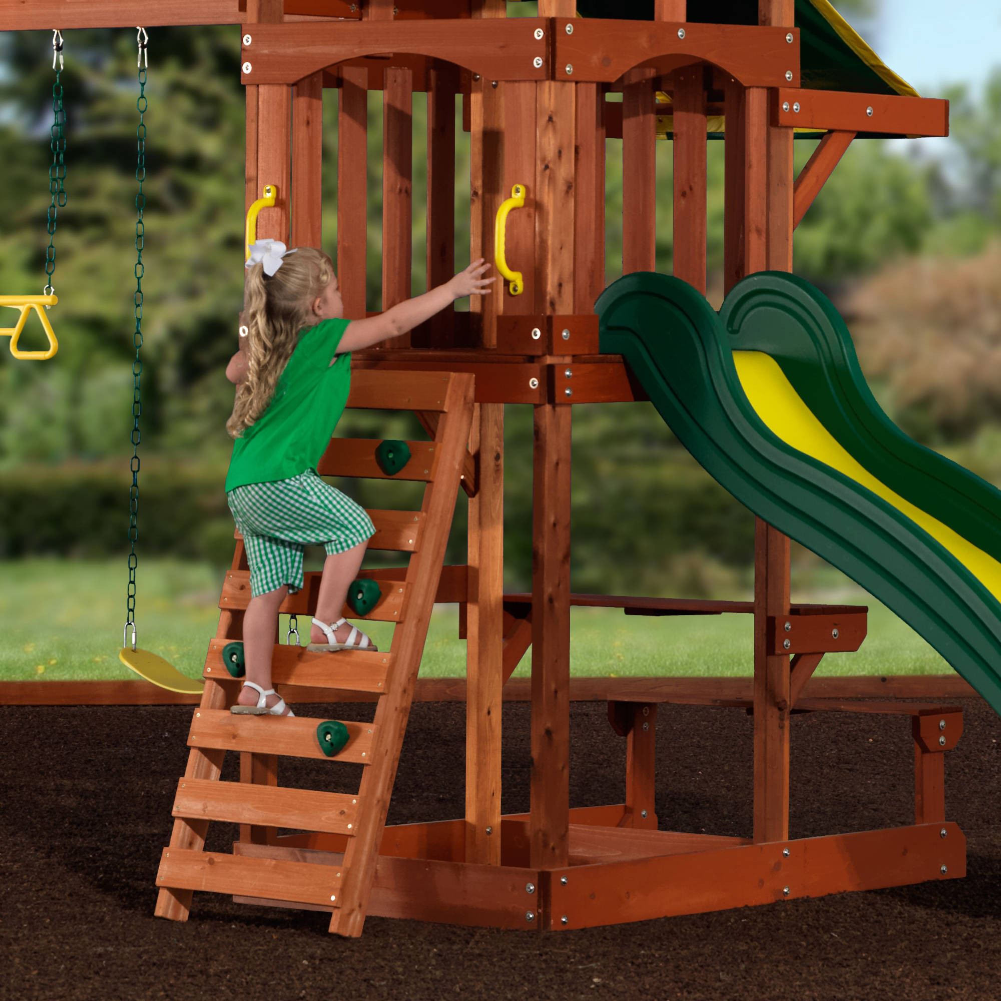 Backyard Playground Set
 Backyard Discovery Tucson Cedar Wooden Swing Set Outdoor