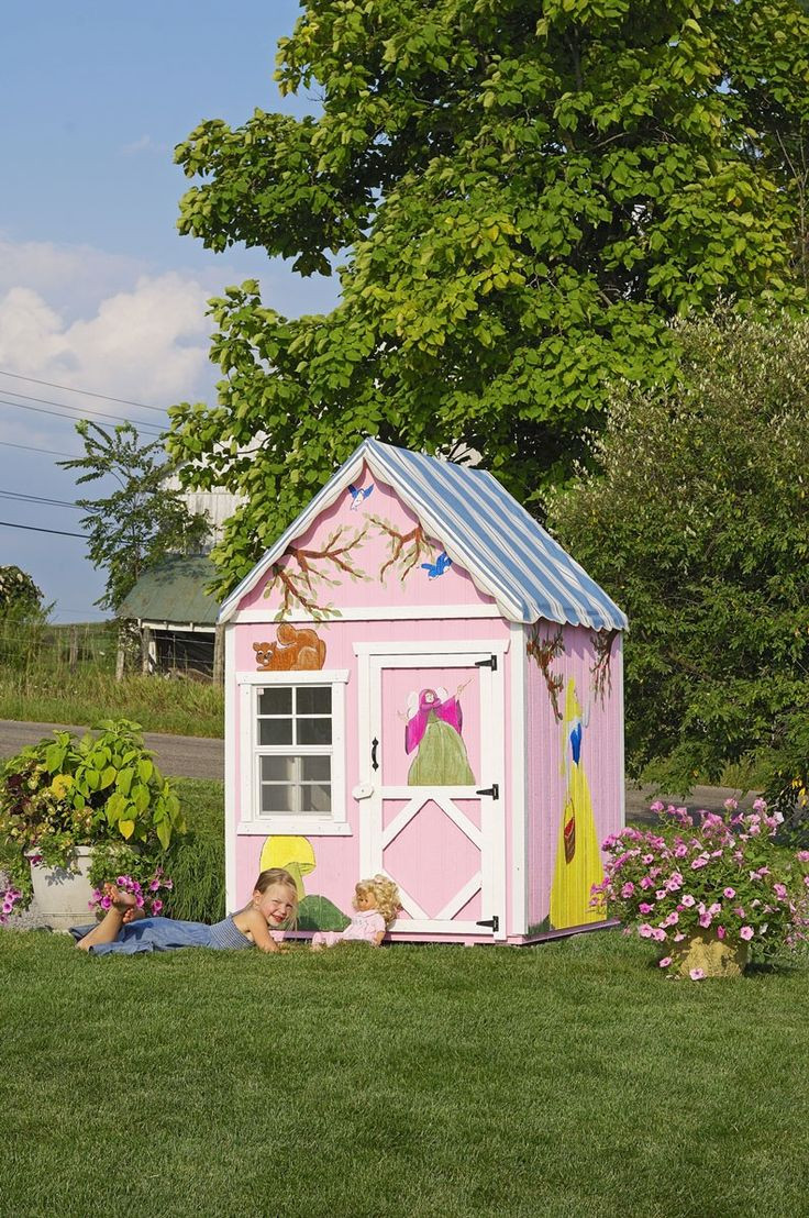 Backyard Playhouse Kits
 Cottages Outdoor playhouses and Backyards on Pinterest