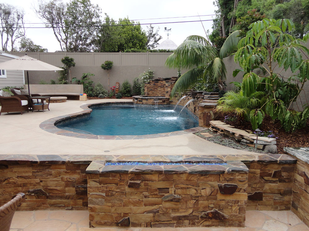 Backyard Pools And Spas
 Entertainment Backyard with Pool and Spa