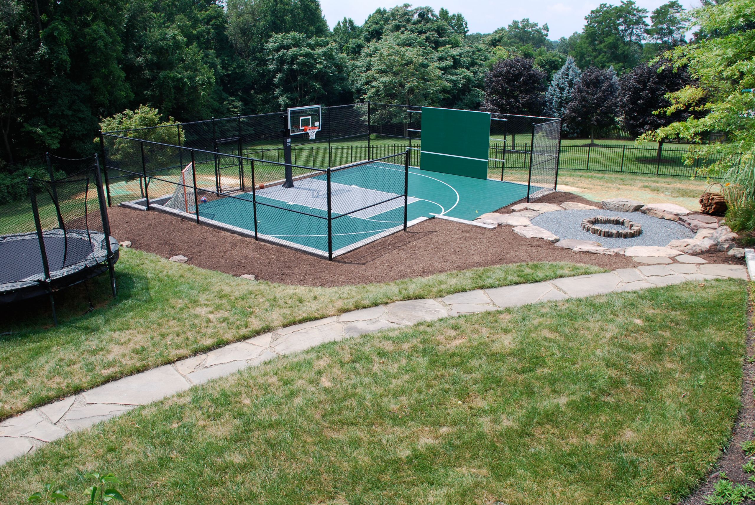 Backyard Sports Court
 Residential Outdoor Backyard Basketball Courts