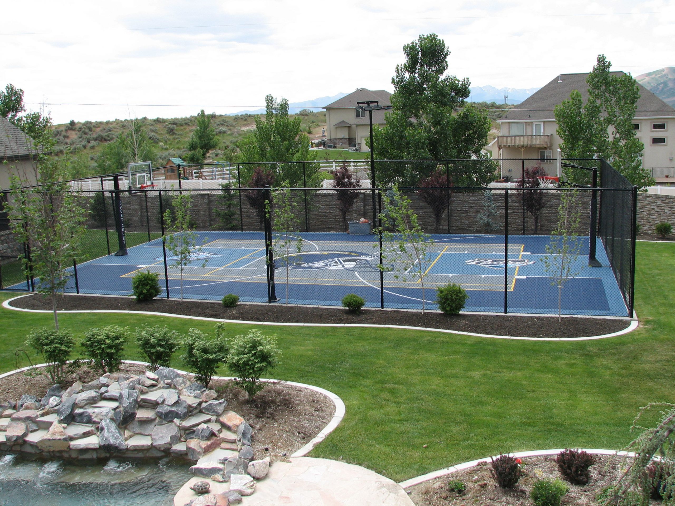 Backyard Sports Court
 Residential Outdoor Backyard Basketball Courts