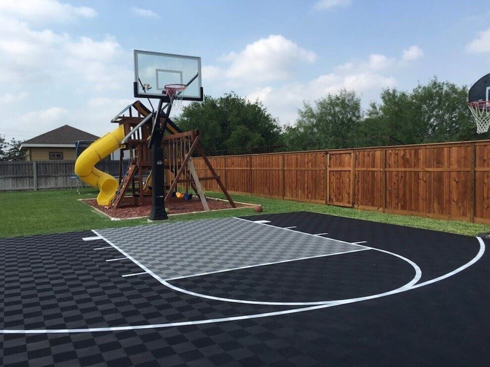 Backyard Sports Court
 Backyard Basketball Court Flooring ModuTile Outdoor