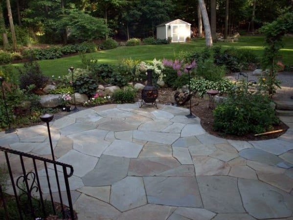 Backyard Stone Patio
 Top 60 Best Flagstone Patio Ideas Hardscape Designs