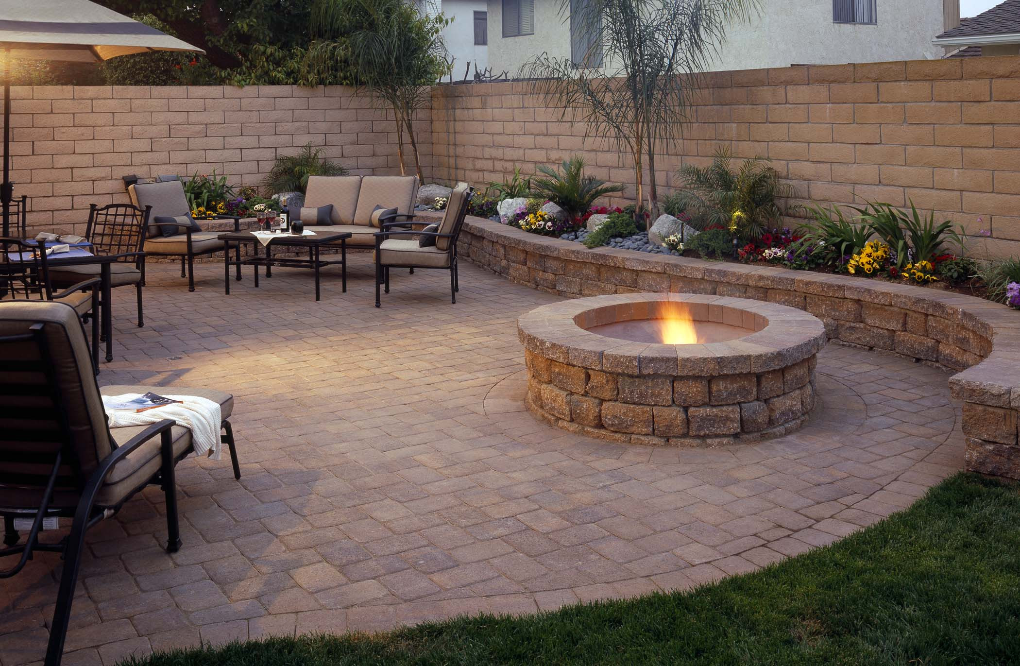 Backyard Stone Patio
 Garden Stairs