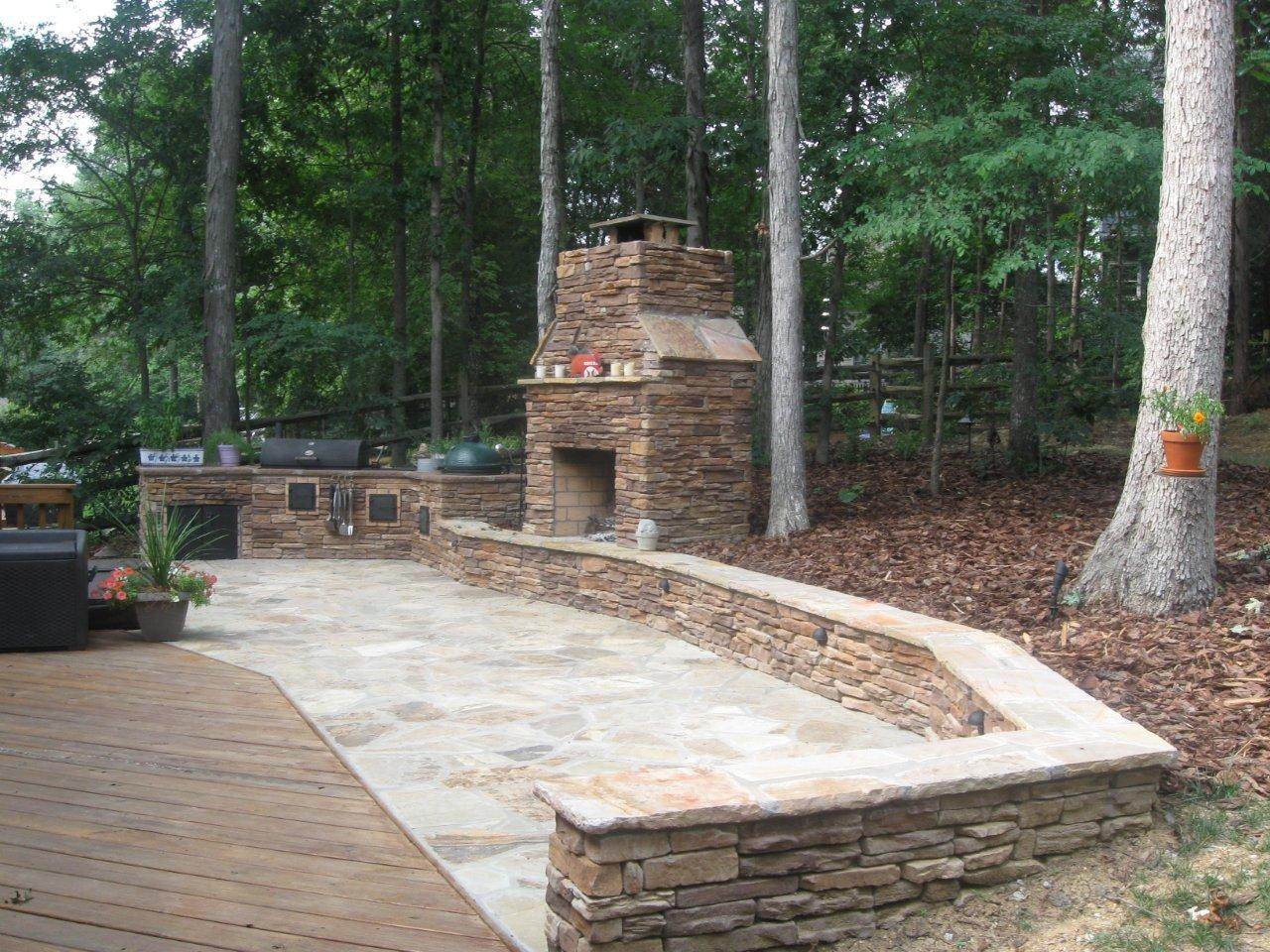 Backyard Stone Patio
 outdoor firepit