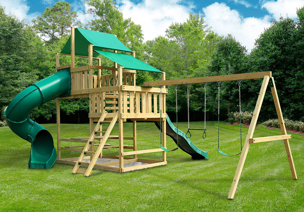 Backyard Swingset Plans
 Frontier Fort with Swing Set DIY Kit SwingSetMall