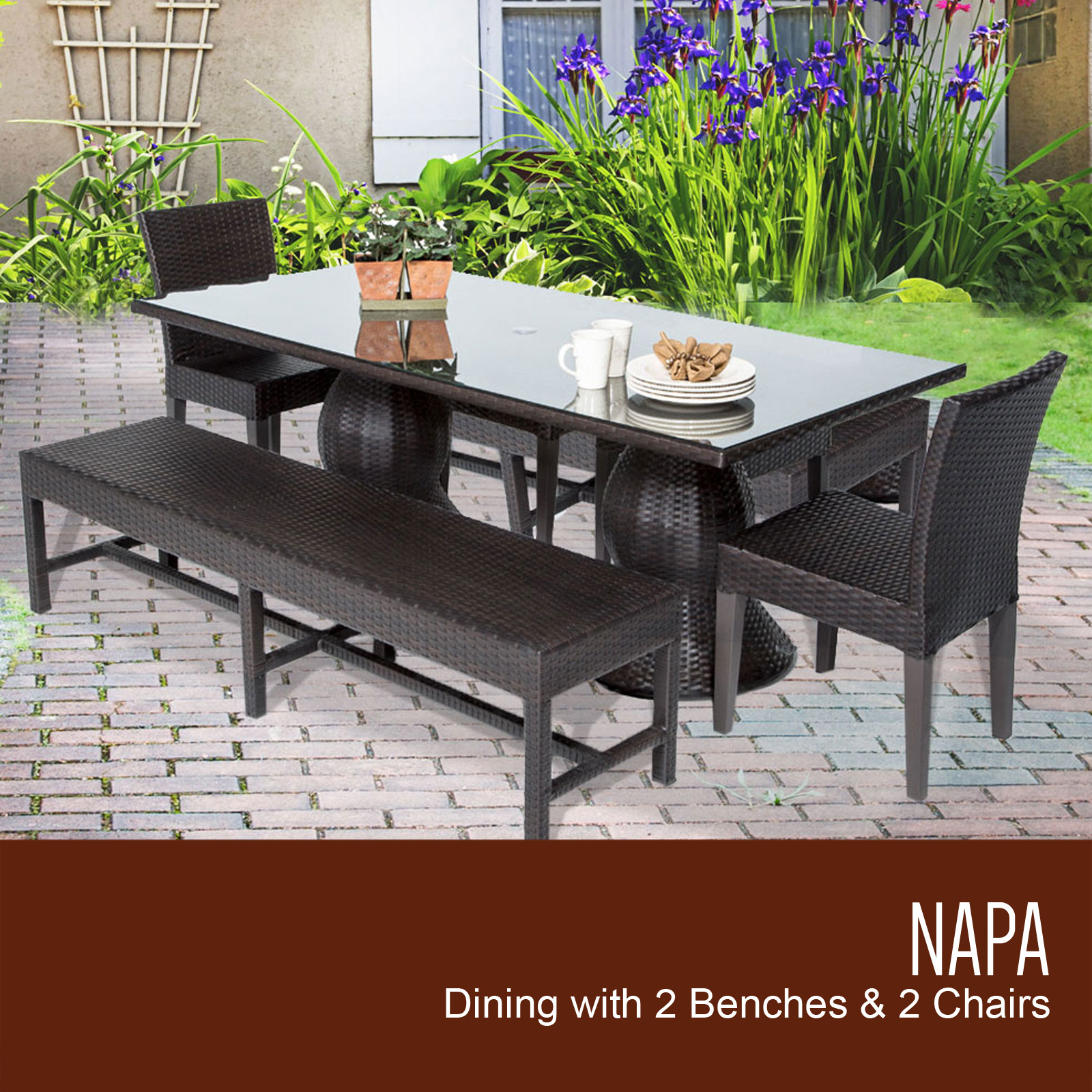 Backyard Table And Chairs
 Napa Rectangular Outdoor Patio Dining Table With 2 Chairs