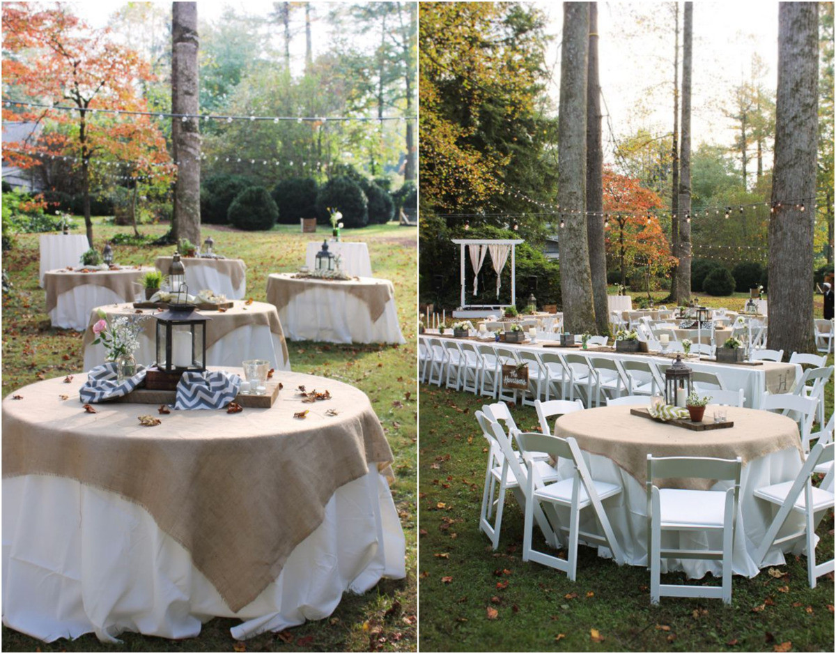 Backyard Wedding Receptions
 Backyard rustic wedding reception idea via