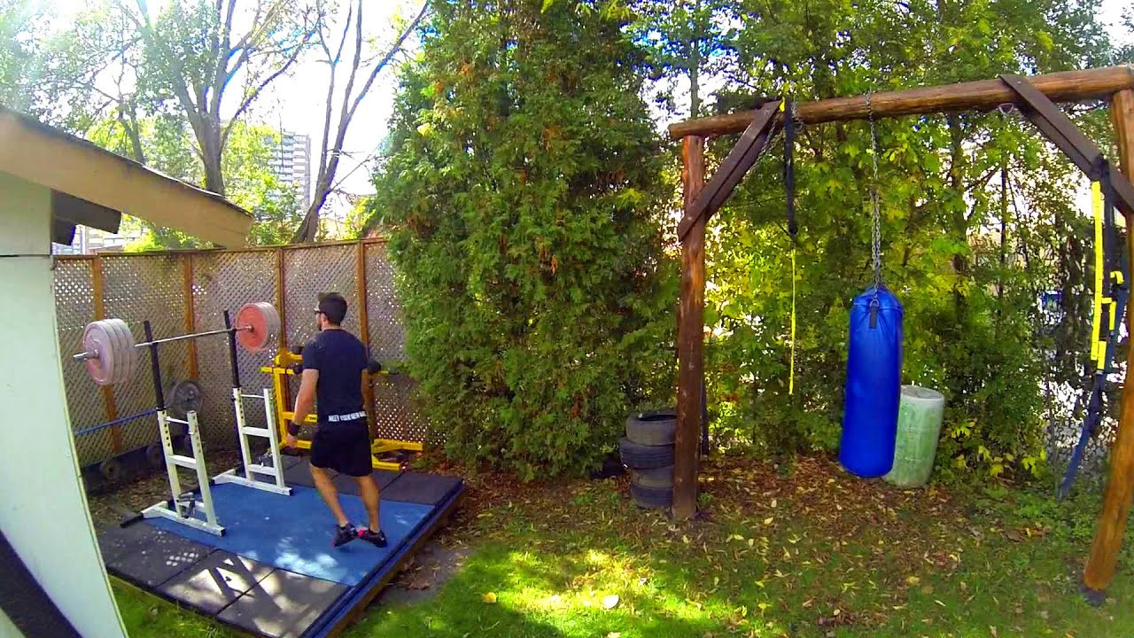 Backyard Workout Ideas
 Outdoor Weightlifting Platform and Gym Set up in Canada