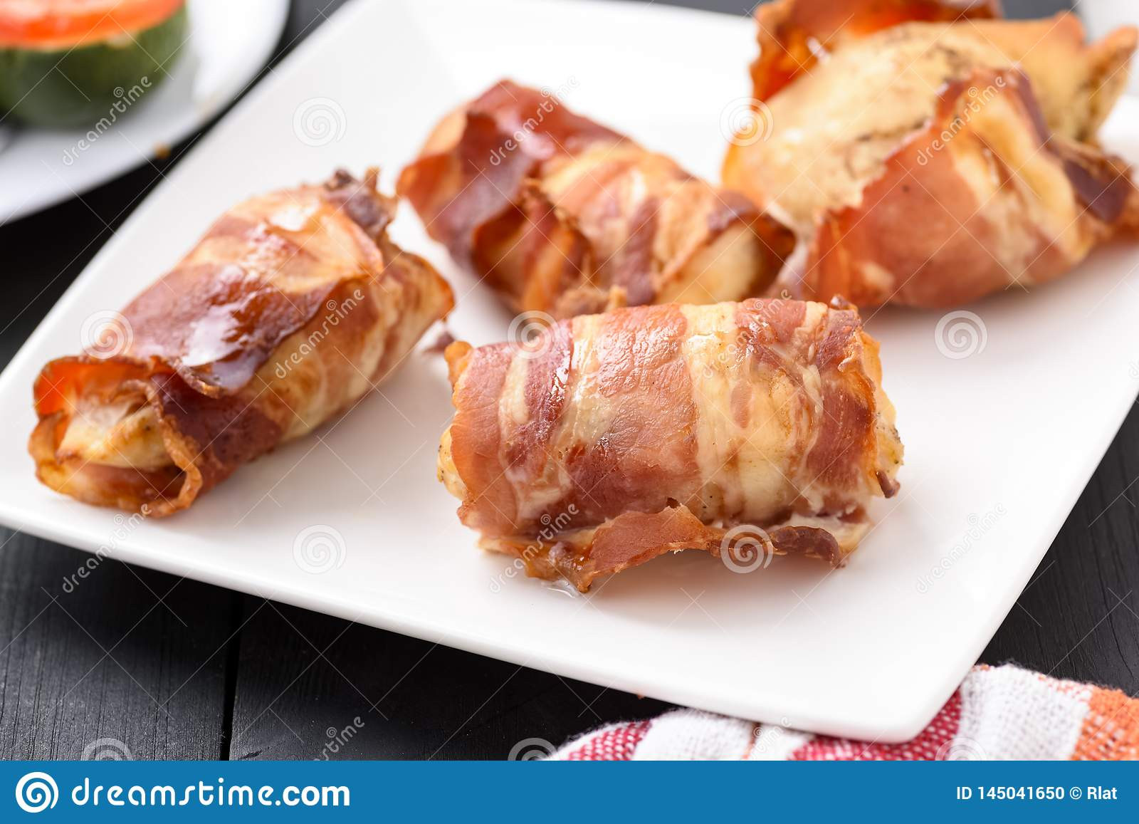 Baked Chicken Breast Fillets
 Chicken Breast Fillet Baked In Bacon Stock Image