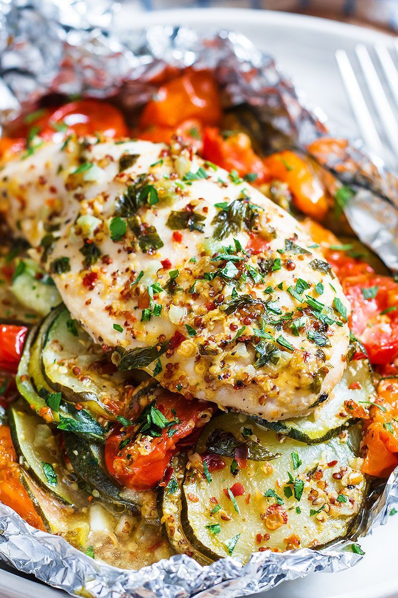 Baked Chicken Breasts In Foil
 Honey Dijon Chicken and Veggies Foil Packs — Eatwell101