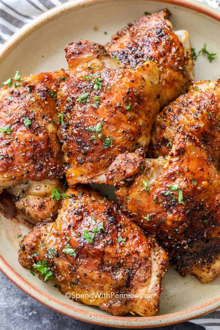 Baked Skinless Chicken Thigh Recipes
 Crispy Baked Chicken Thighs Perfect every time Spend