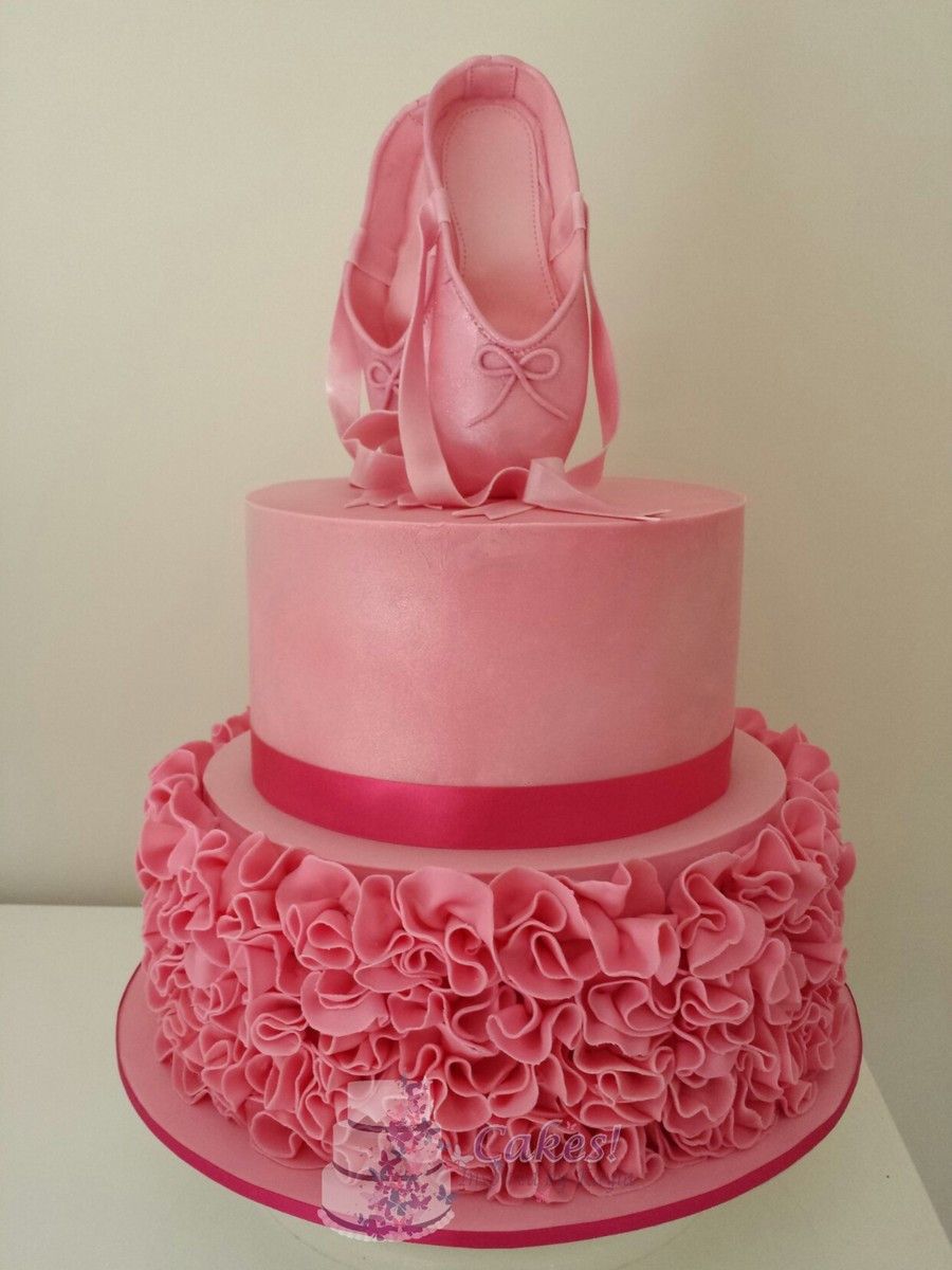 Ballerina Birthday Cake
 1St Birthday Ballerina Slipper Ruffle Cake CakeCentral