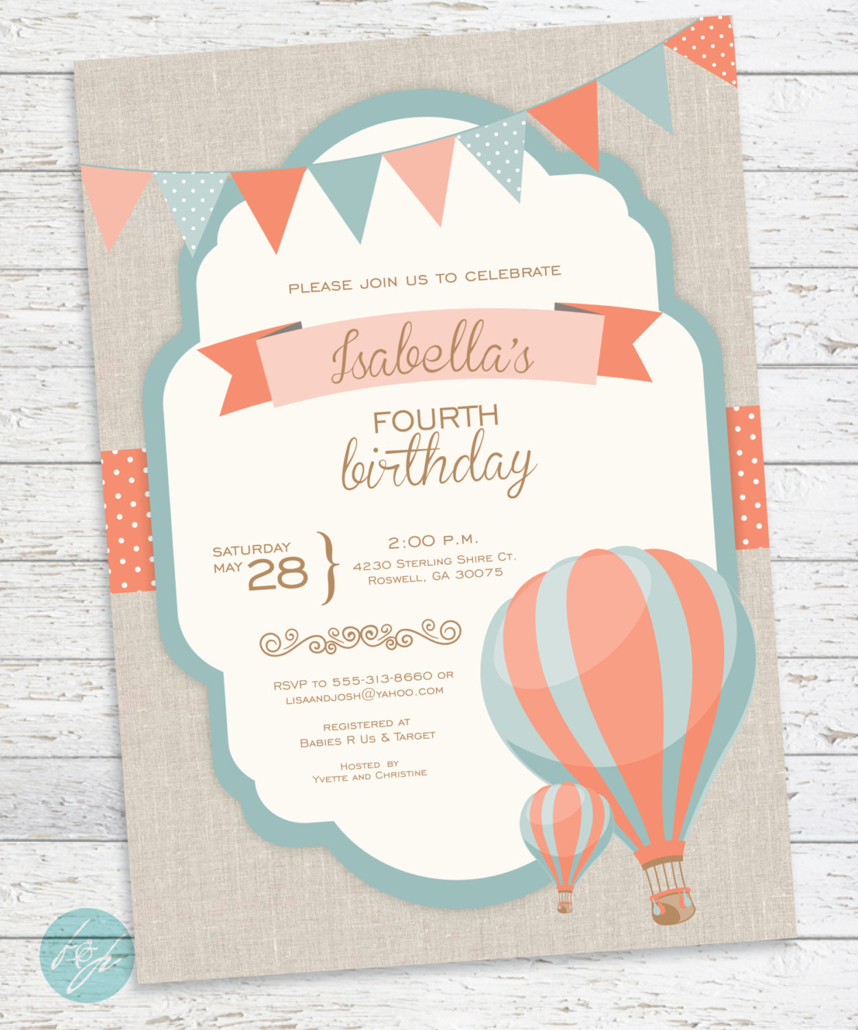 Balloon Birthday Invitations
 Hot Air Balloon Invitation Birthday Invitation by