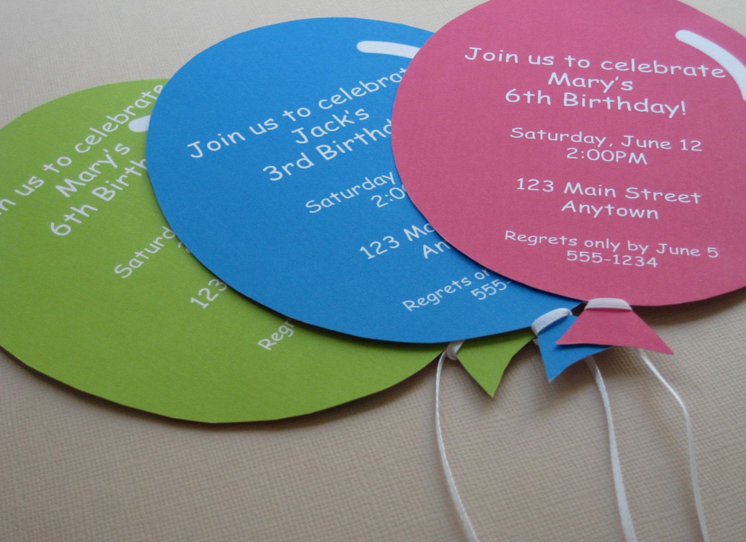 Balloon Birthday Invitations
 Personalized Balloon Party Invitations Handmade