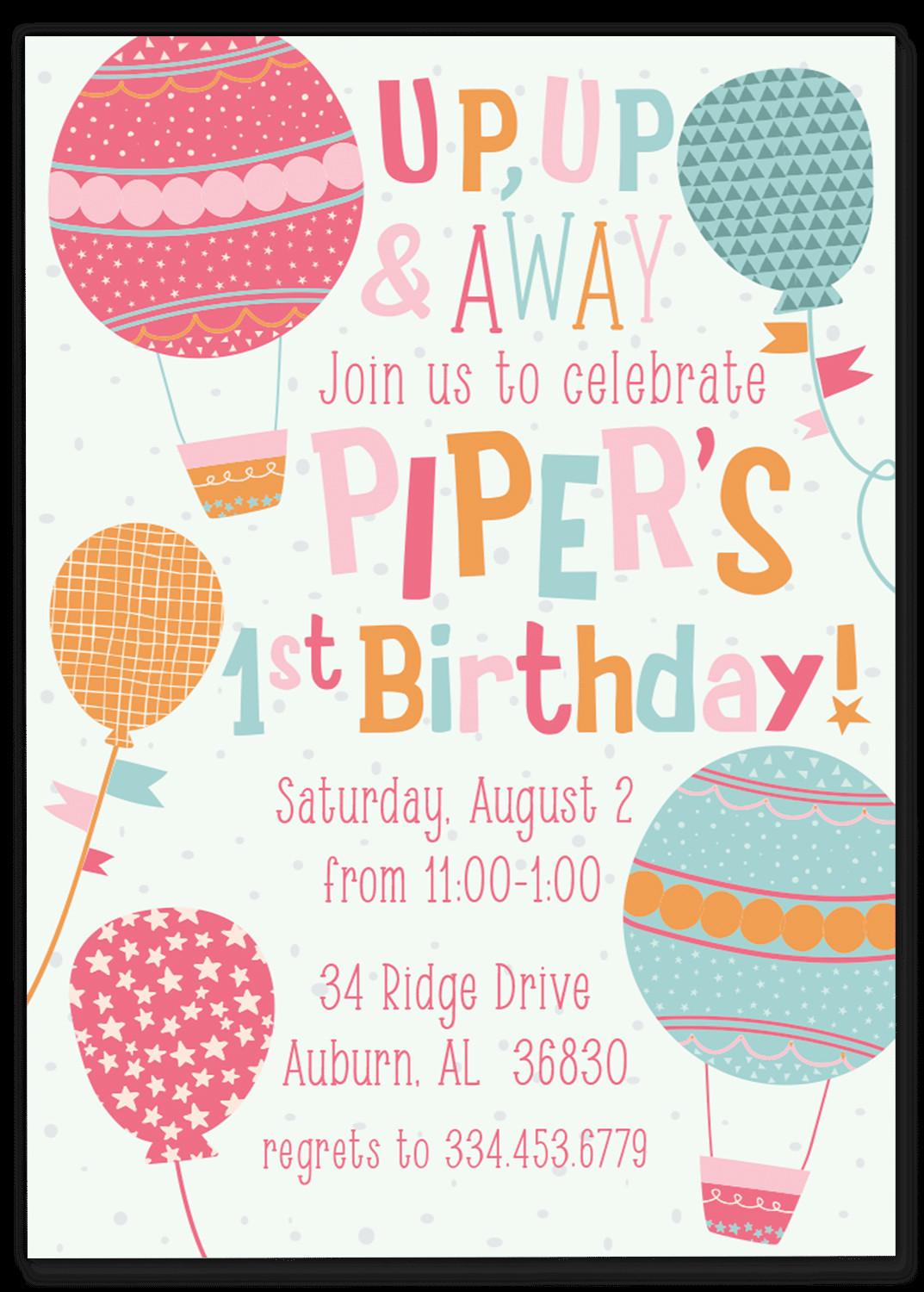 Balloon Birthday Invitations
 Balloon Birthday Party Invitation – Gilm Press