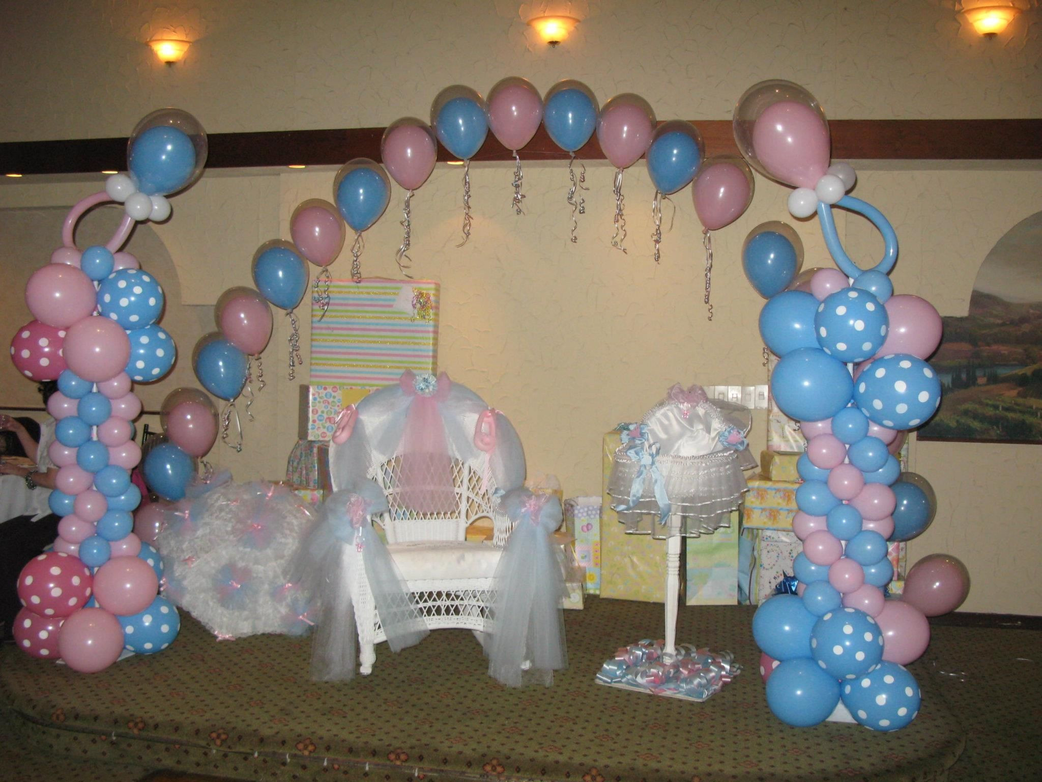 Balloon Decoration Baby Shower Ideas
 Decor Galore Balloon Decorations for pink & blue baby