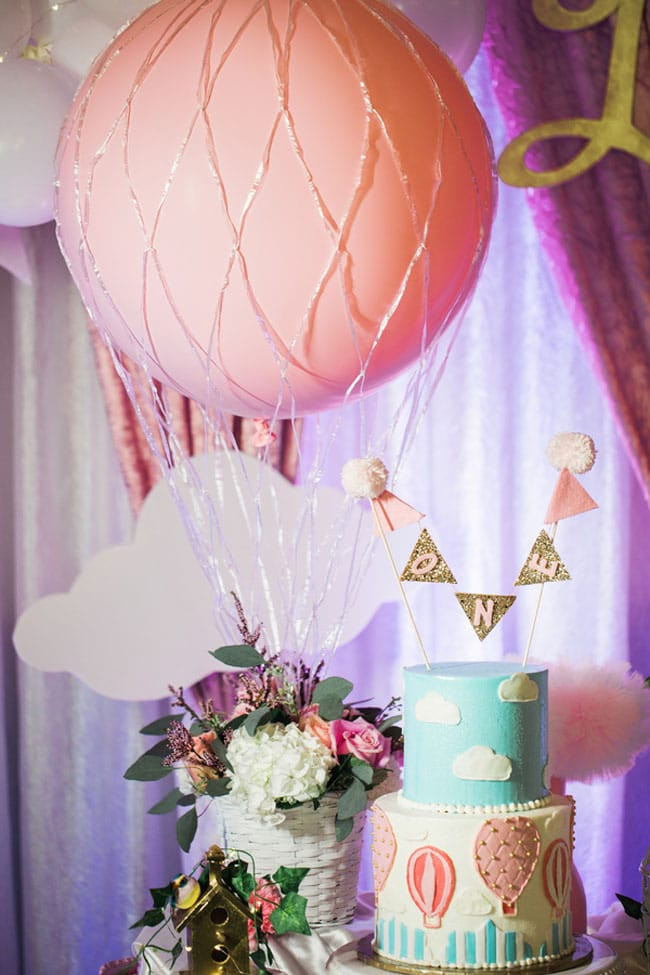 Balloon Themed Birthday Party
 Gorgeous Hot Air Balloon 1st Birthday Party