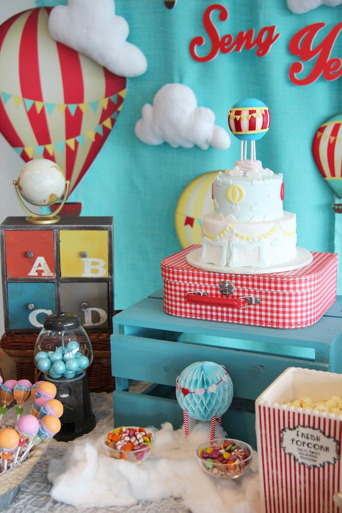 Balloon Themed Birthday Party
 Kara s Party Ideas "Growing Up Up Up" Hot Air Balloon