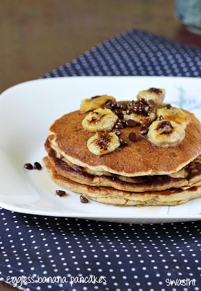 Banana Egg Pancakes Recipe
 Eggless banana pancakes recipe