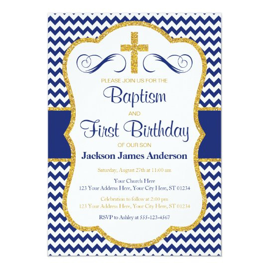 Baptism And Birthday Invitation
 Baptism and First Birthday Invitation for Boys