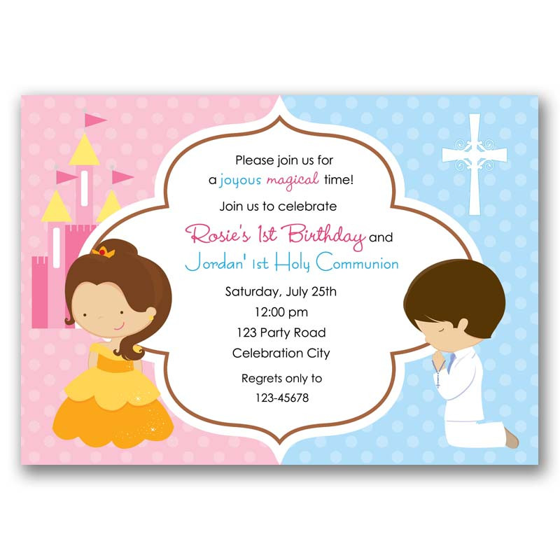 Baptism And Birthday Invitation
 Baptism Holy munion & Princess Belle Birthday
