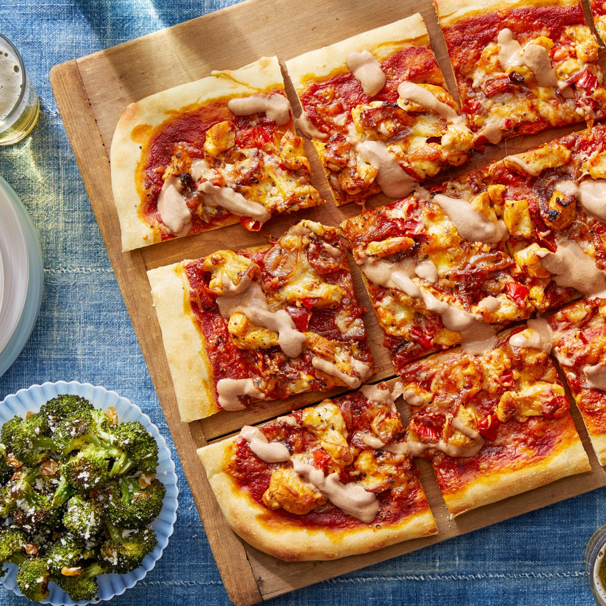 Barbecue Chicken Pizza
 BBQ Chicken Pizza with Tangy Dressed Broccoli Food Box