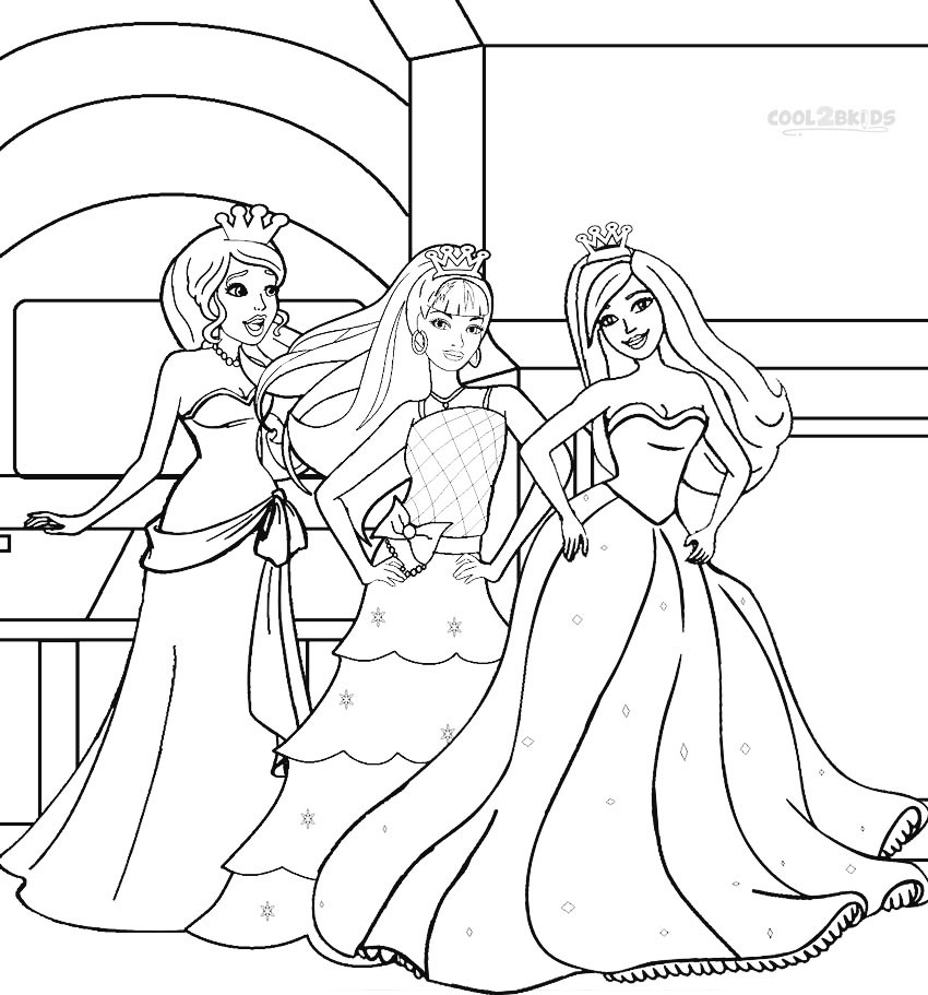 Barbie Coloring Pages For Kids
 Barbie Princess Coloring Pages