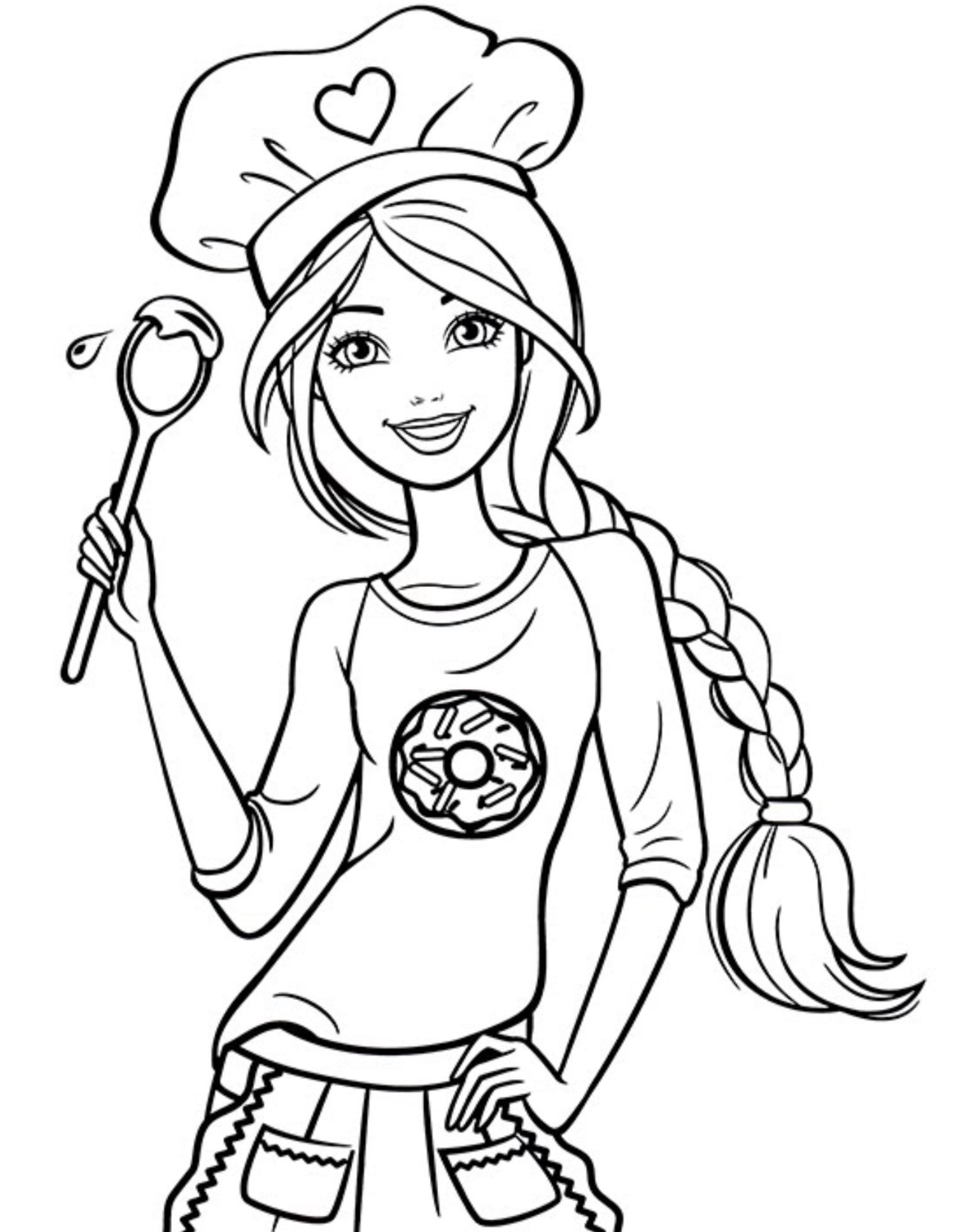 Barbie Coloring Pages For Kids
 Chef Barbie Coloring Page