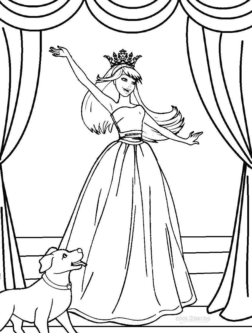 Barbie Coloring Pages For Kids
 Barbie Princess Coloring Pages