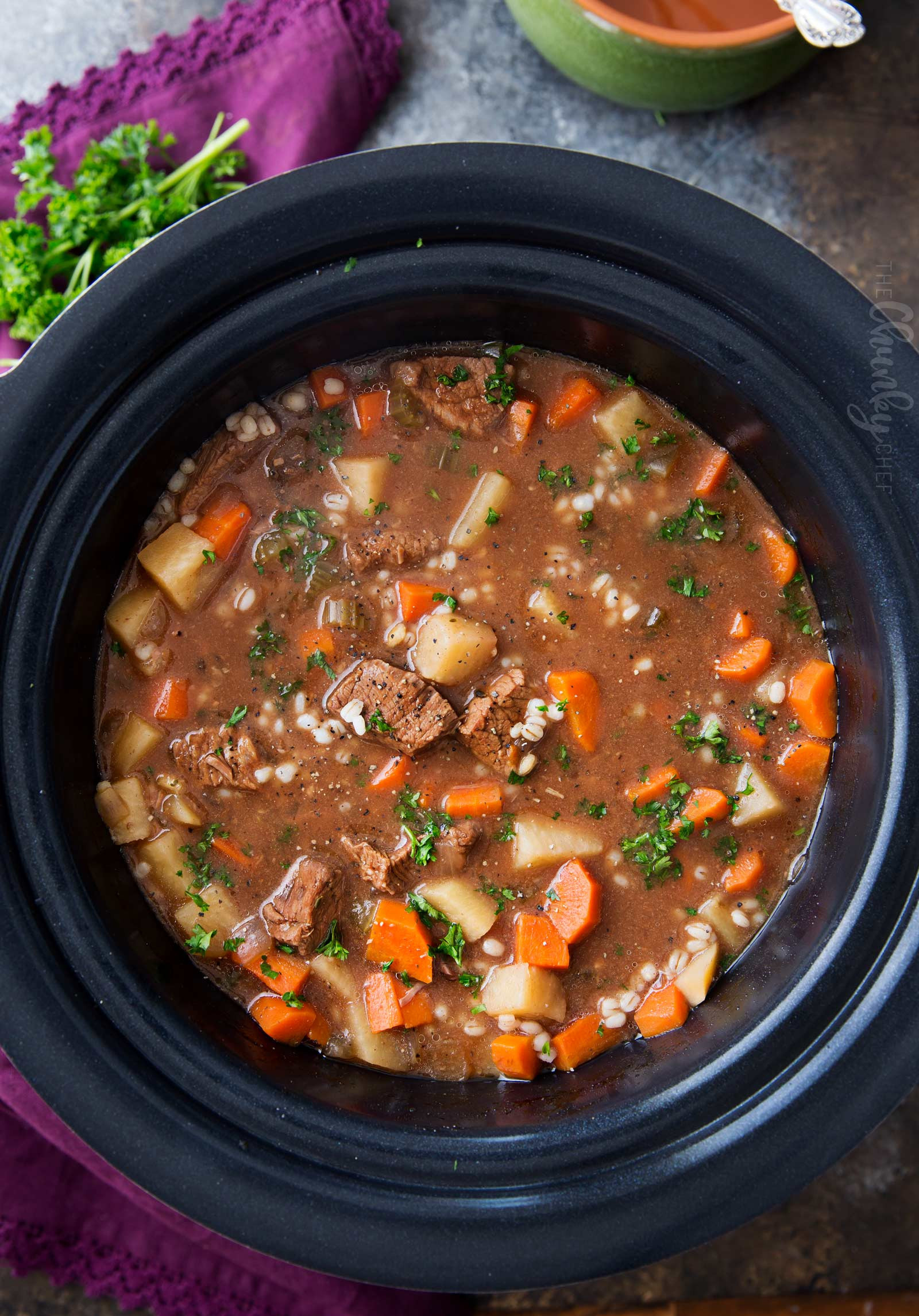 Barley Soup Slow Cooker
 Slow Cooker Beef Barley Soup Recipe The Chunky Chef