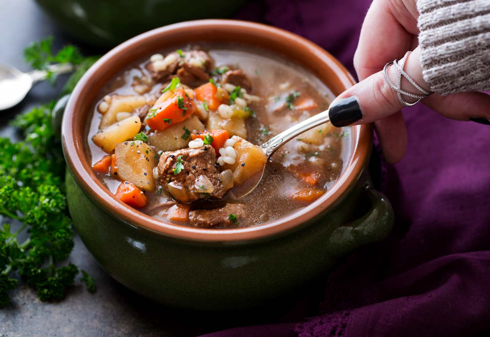 Barley Soup Slow Cooker
 Slow Cooker Beef Barley Soup Recipe The Chunky Chef