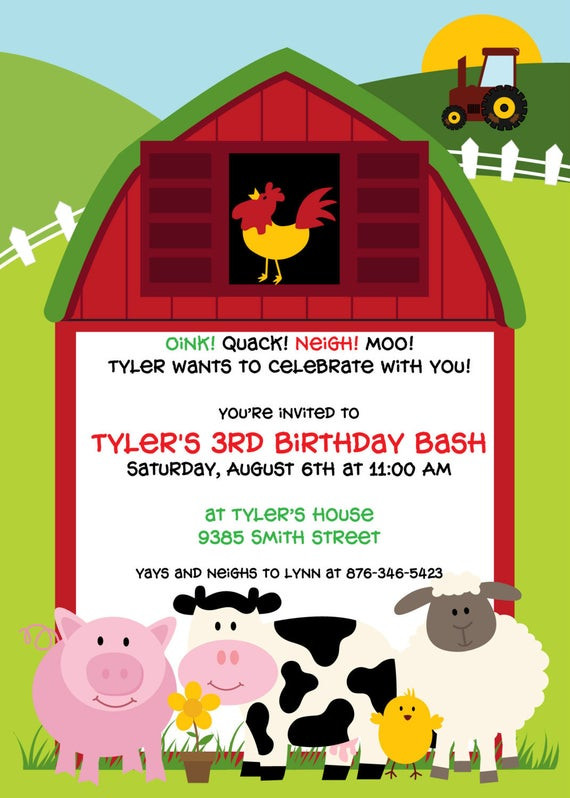 Barnyard Birthday Invitations
 Barnyard Bash Birthday Party Invitation