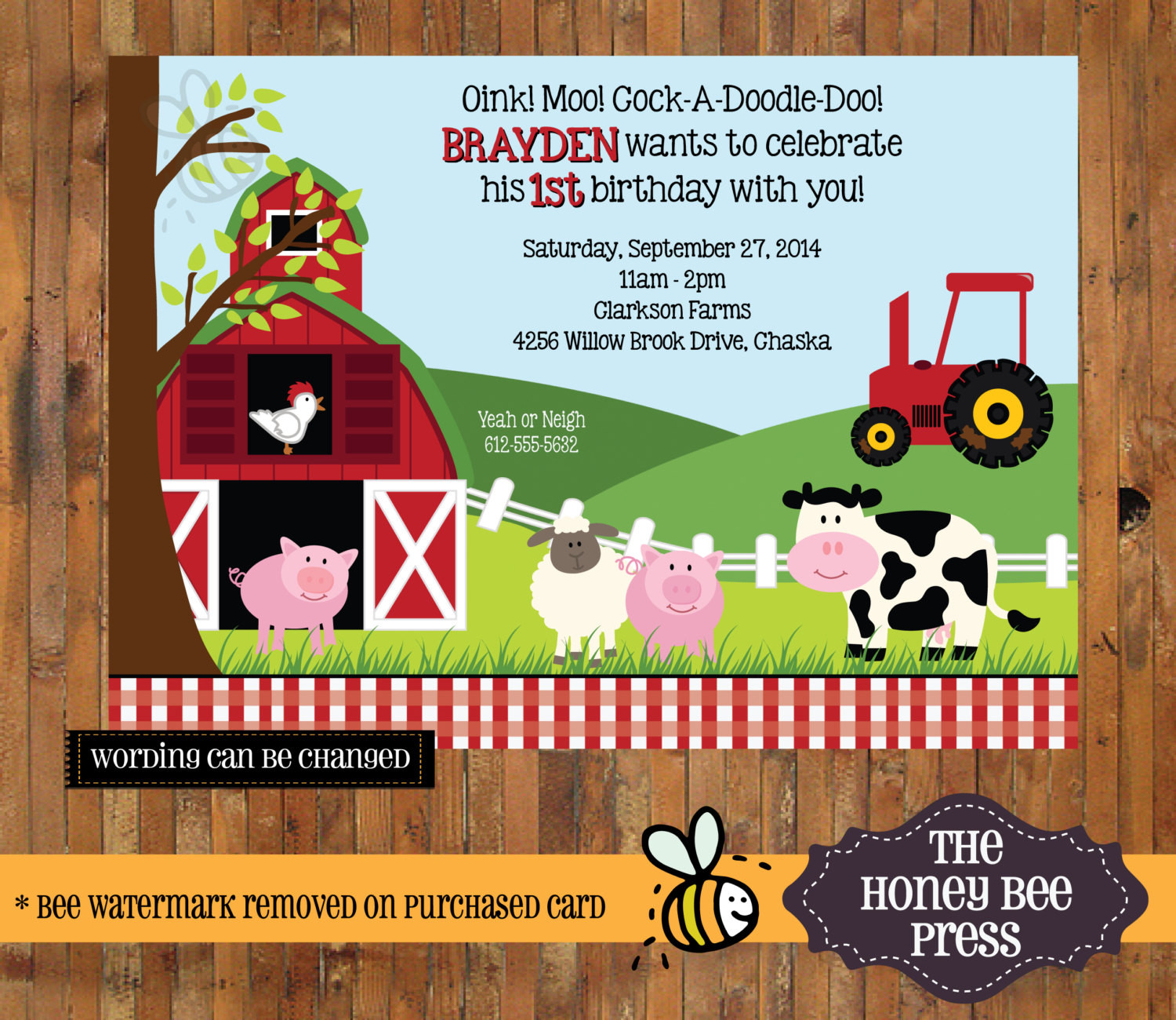 Barnyard Birthday Invitations
 Farm Animal Birthday Invitation Barnyard Birthday Invite